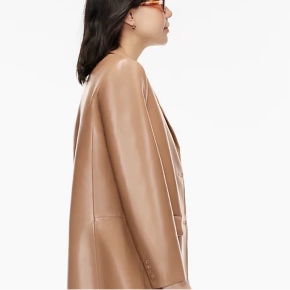 Aritzia Wilfred Memories Blazer - Vegan Leather - Constant Camel - XS- NWOT - Picture 4 of 9